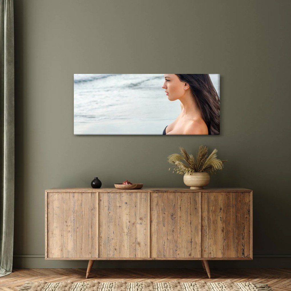 Tablou - Femeia la plajă (120x50 cm)