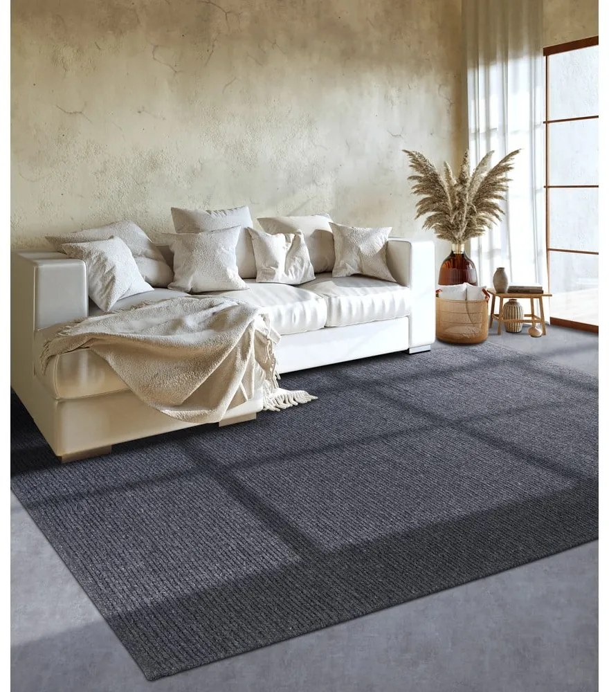 Covor gri închis țesut manual din lână 120x170 cm Francois – Villeroy&Boch