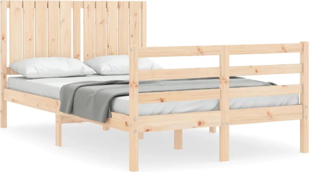 vidaXL Cadru de pat cu tăblie, 120x200 cm, lemn masiv