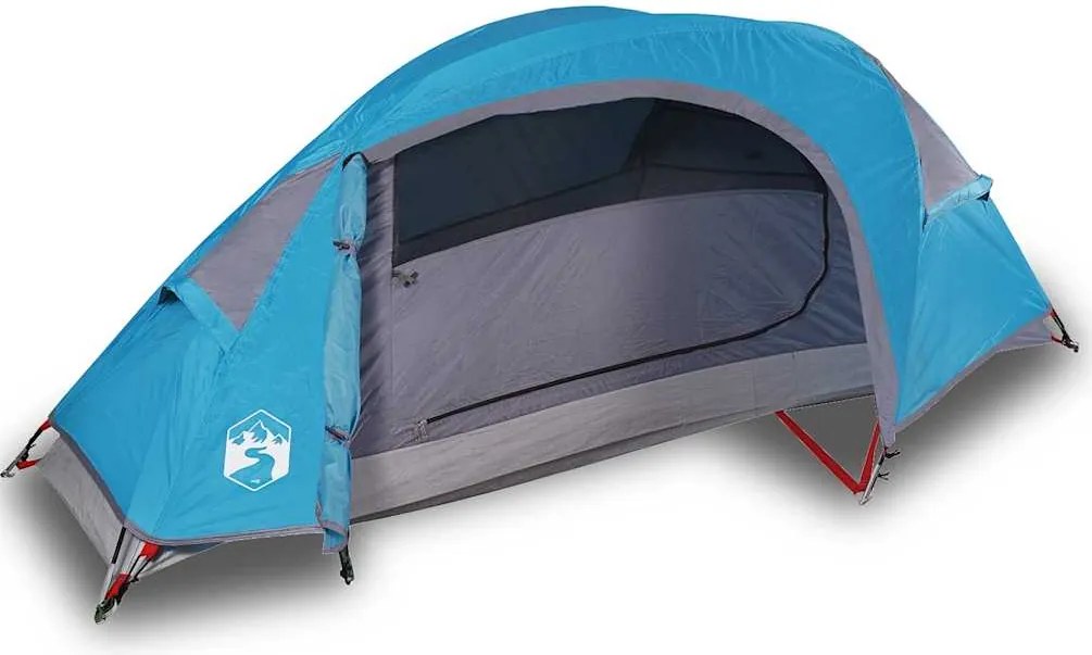 vidaXL Cort de camping cupolă pentru 1 persoană, albastru, impermeabil