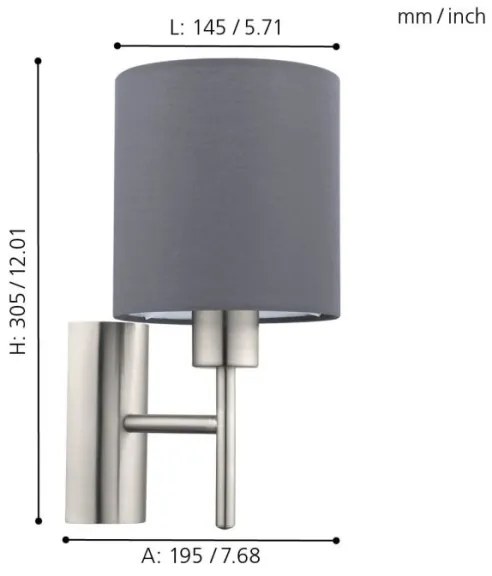 Corp de iluminat flexibil Eglo 94926 PASTERI 1xE27/60W/230V