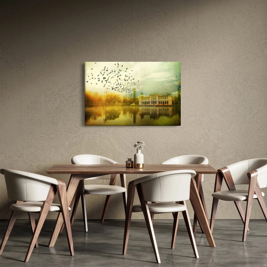 Tablou peisajului pictat cu sediul (90x60 cm)