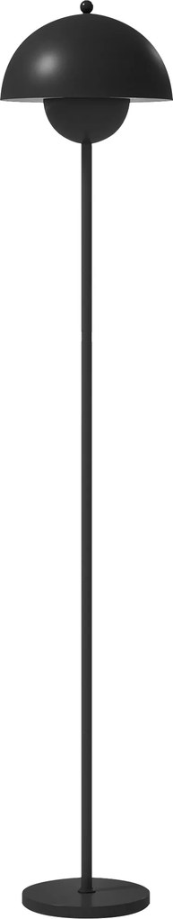 HOMCOM Lampă de podea pentru living modernă cu abajur în formă de cupă Comutator la picior Soclu E27 Fără bec Ø30x155 cm Negru | Aosom Romania