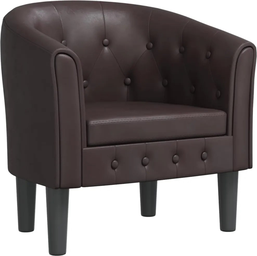 vidaXL Fotoliu tip cuvă, maro, piele ecologică