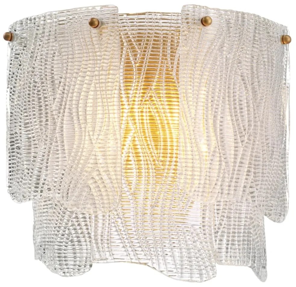 Aplica de perete LUX design deosebit Asinara, sticla texturata