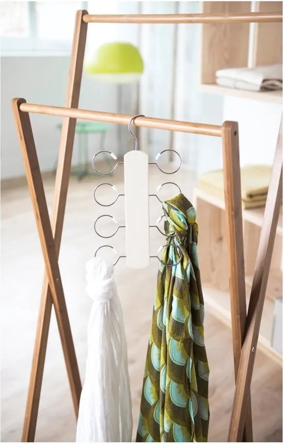 Suport cu 8 cârlige pentru eșarfe și fulare Compactor Cream