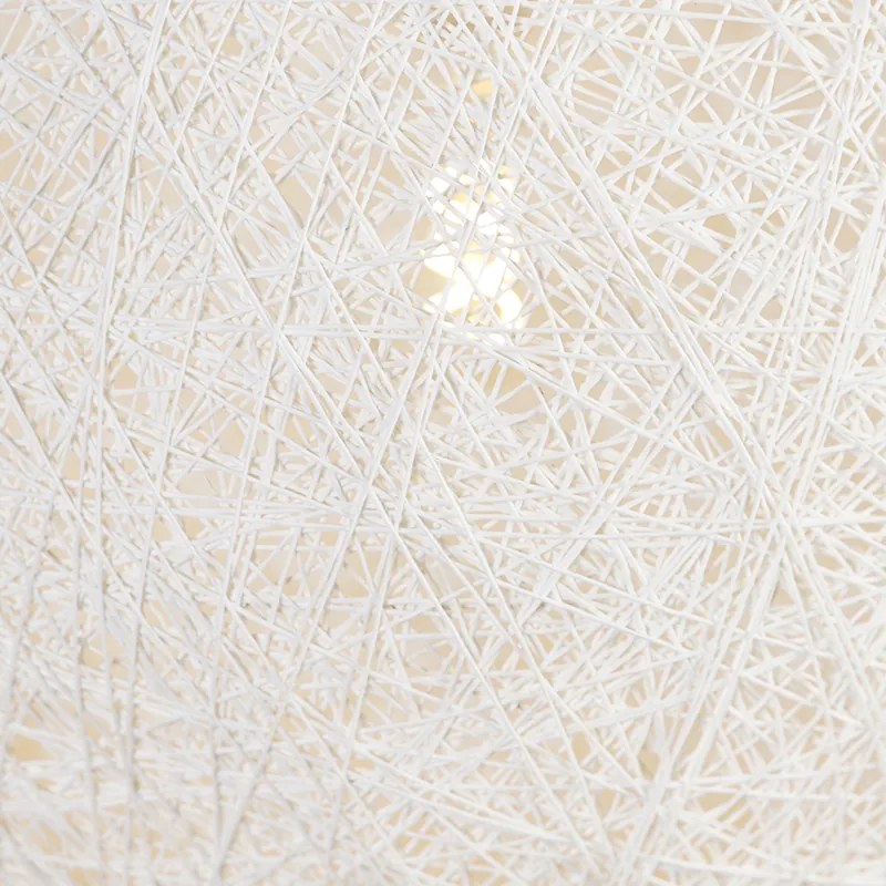 Lampă suspendată rustică albă 60 cm - Corda