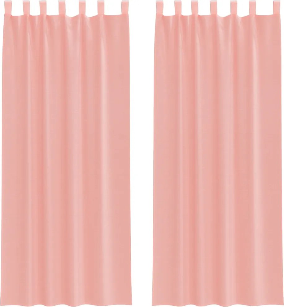 vidaXL Perdele Voile cu Bucle 2 buc Roz 140x260 cm