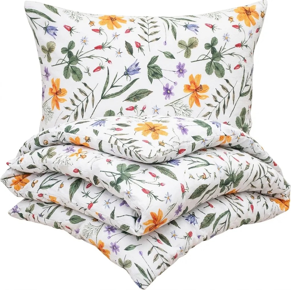 Lenjerie de pat din crep 4Home Wildflower Bliss, 160 x 200 cm, 70 x 80 cm