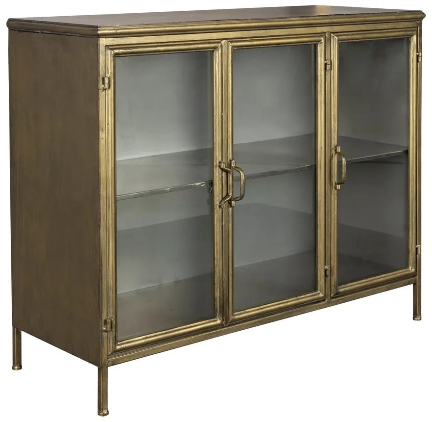 Vitrină aurie din metal 100x80x38,5 cm Gertlush – Dutchbone