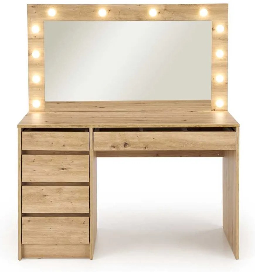Masă de toaletă Hollywood XL, stejar artisan