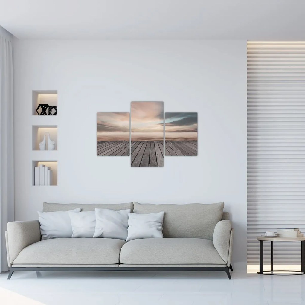 Tablou - Pier la apus de soare (90x60 cm)