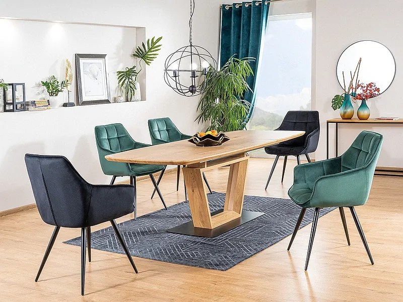 Scaun de sufragerie Leslee (verde + Negru). 1050409