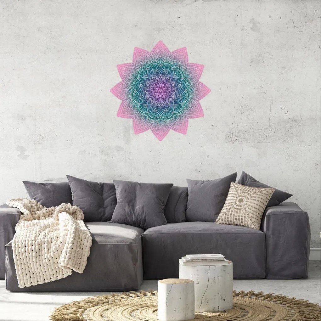 Autocolante de perete - Mandala roz- albastru