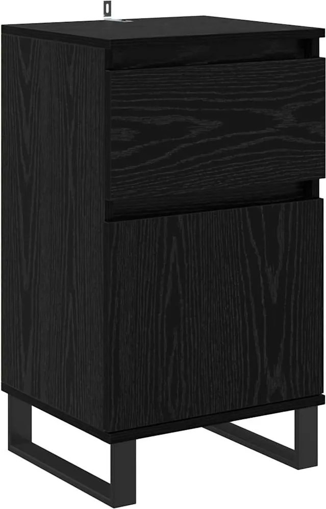 vidaXL Bufet cu sertar Stejar negru 35 x 40 x 70 cm Lemn compozit