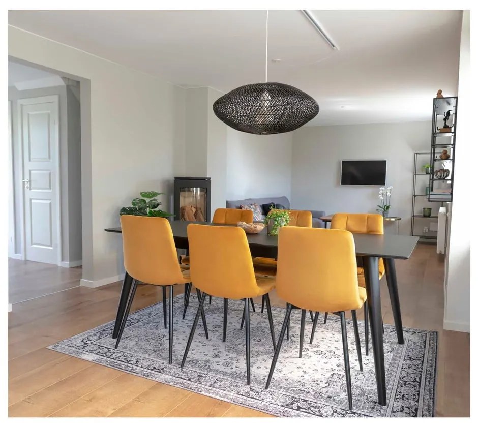Scaune de dining galbene 2 buc. tapițate Middelfart – House Nordic