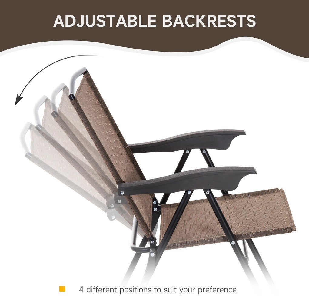 Outsunny Set de mobilier pentru gradina cu masa din sticla securizata, mobilier exterior, maro | Aosom Romania