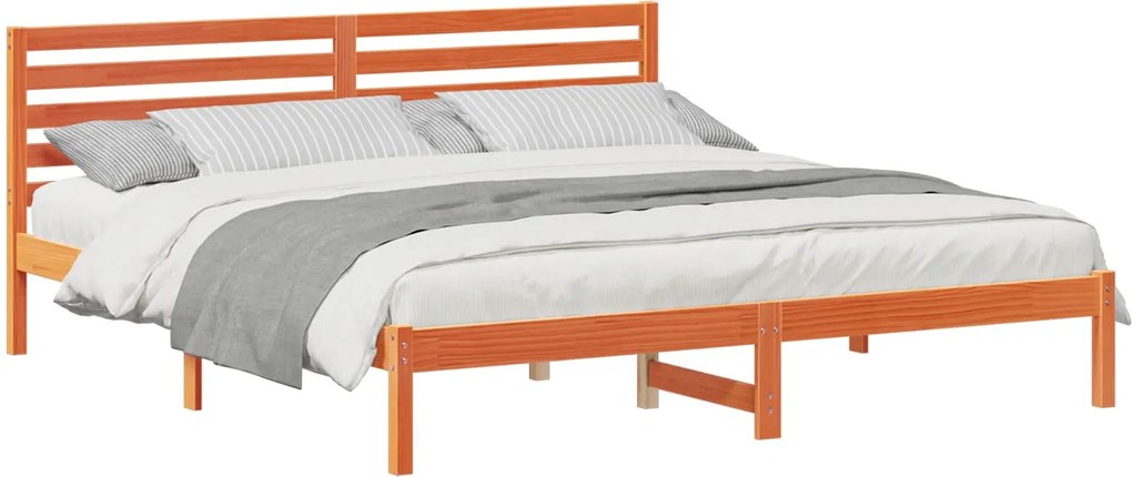 vidaXL Cadru de pat Maroniu cerat 180 x 200 cm Lemn de pin masiv