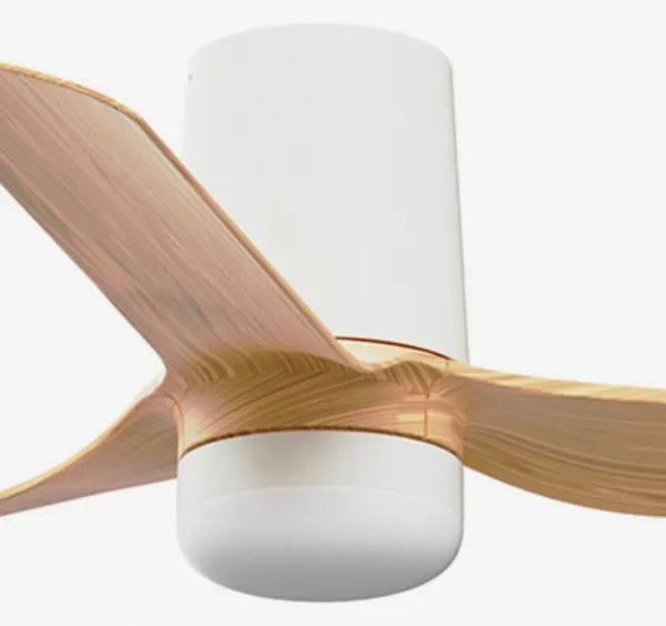 Ventilator LED dimabil de tavan FARO 33833WT-1TW MINI PUNT TUB S 10W/230V maro/alb d. 90 cm WT + telecomandă