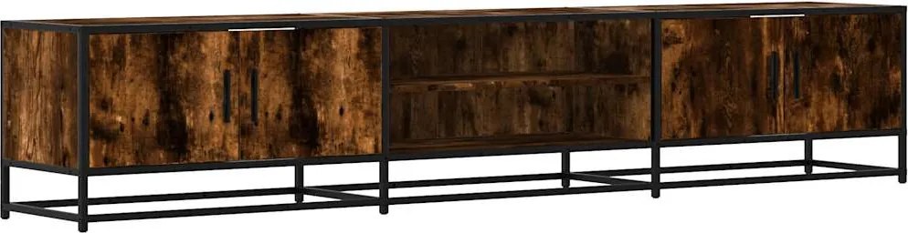 vidaXL Dulap TV, stejar fumuriu, 210x35x41 cm, lemn prelucrat