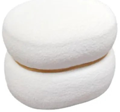 Taburet Mara ,structura Mdf si blana artificiala - ALB - H 36 cm / L 44,5 cm / 35,5c m