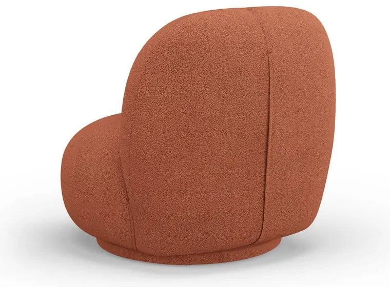 Fotoliu cărămiziu cu tapițerie din stofă bouclé Chuck – Micadoni Home