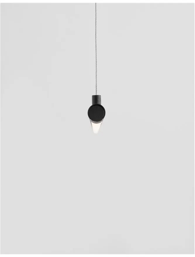 Lustra LED suspendata design liniar ELETTRA negru, L-120cm