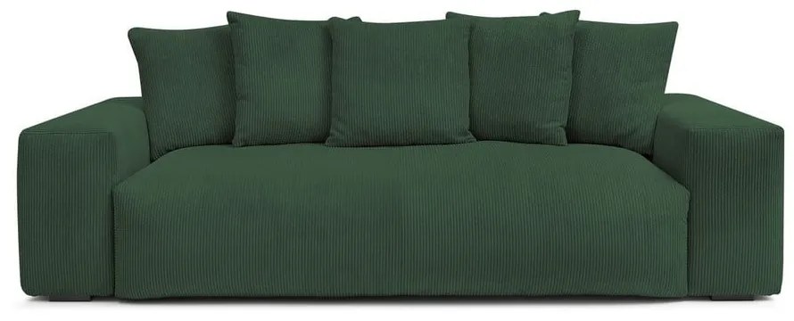 Canapea verde cu tapițerie din catifea reiată 280 cm Voltaire – Bobochic Paris