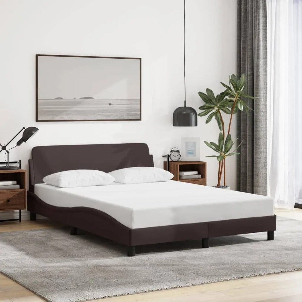 vidaXL Cadru de pat fără saltea, maro închis, 120x200 cm, textil