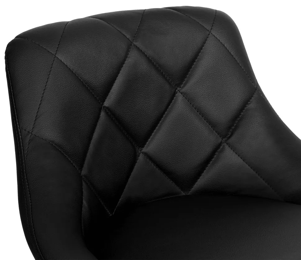 Scaun de bar, piele ecologică neagră/crom, MARID NEW