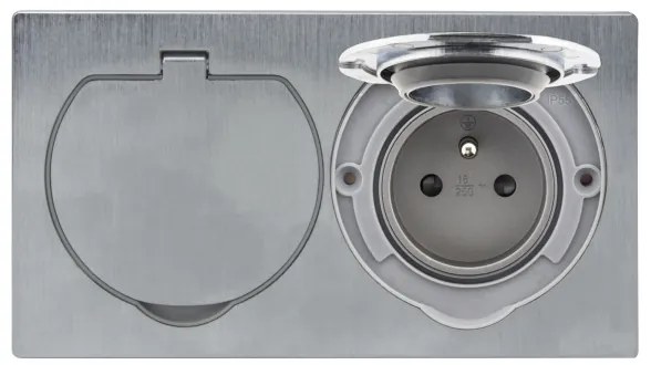 Priză dublă încastrabilă de podea de exterior Solight 5B321 IP55