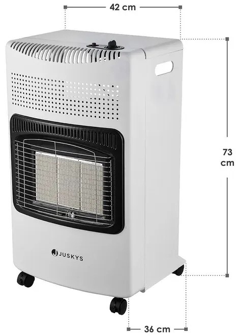 Juskys Încălzitor pe gaz 42x36x73 cm - alb