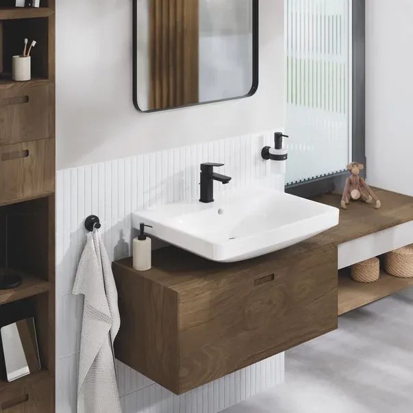 Baterie lavoar monocomanda Grohe Cubeo S cu ventil Pop-Up negru mat