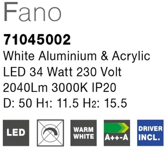 Plafoniera LED moderna Fano 50cm NVL-71045002