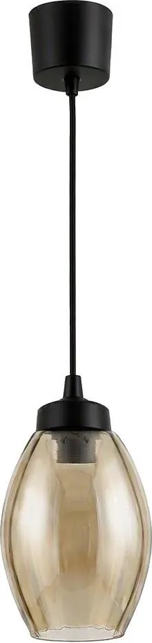 Brilagi - Lustră LED suspendată pe cablu R GLASS 1xE27/60W/230V, Ø 17 cm, negru/bej fumuriu