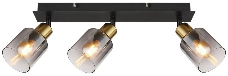 Plafoniera 3L design modern Hollsy negru, auriu