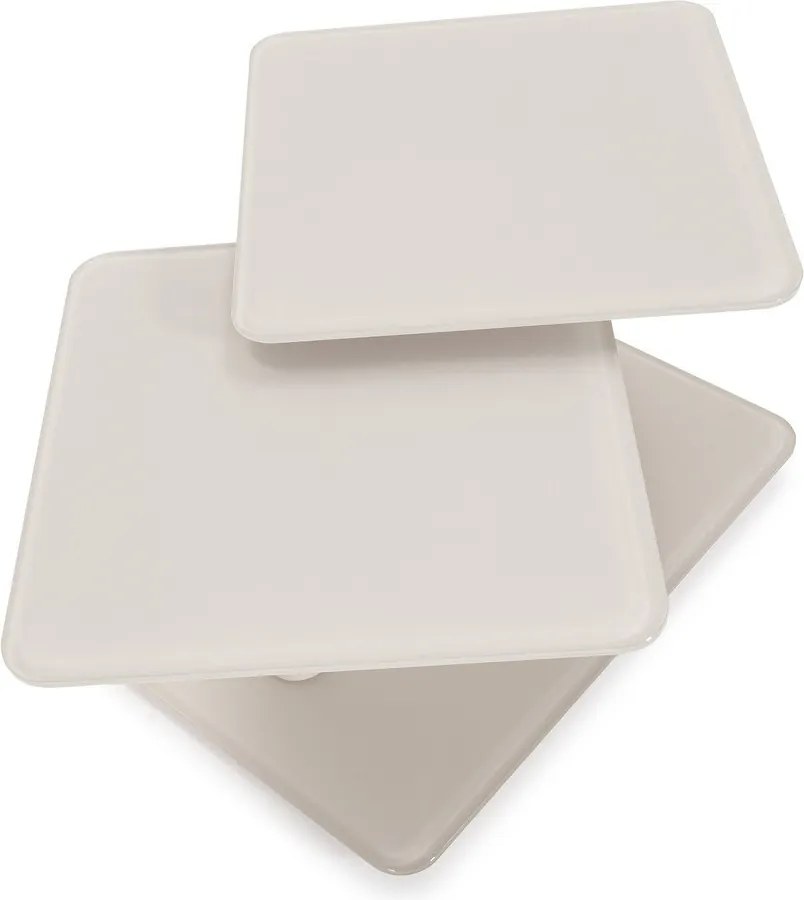 Măsuță de cafea crem din sticlă 54x115 cm Elvi – Marckeric