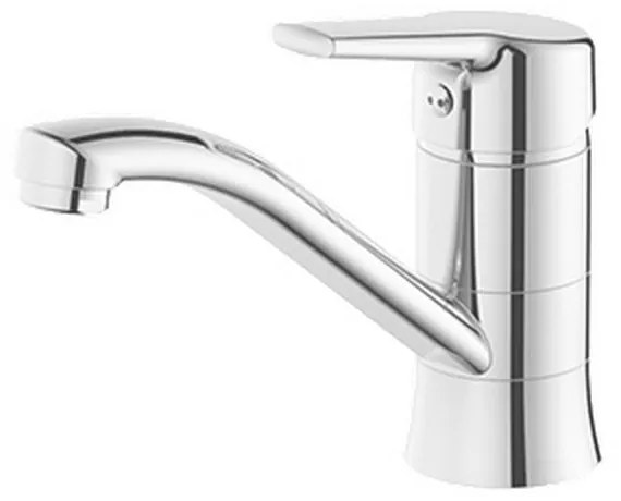 Baterie Bucatarie Sanobi Urban, pipa medie, Argintiu, cartus ceramic D 40 mm