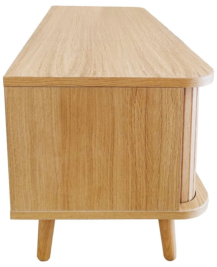 Masă TV în culoare naturală cu aspect de lemn de stejar 138x50 cm Rove – Woodman