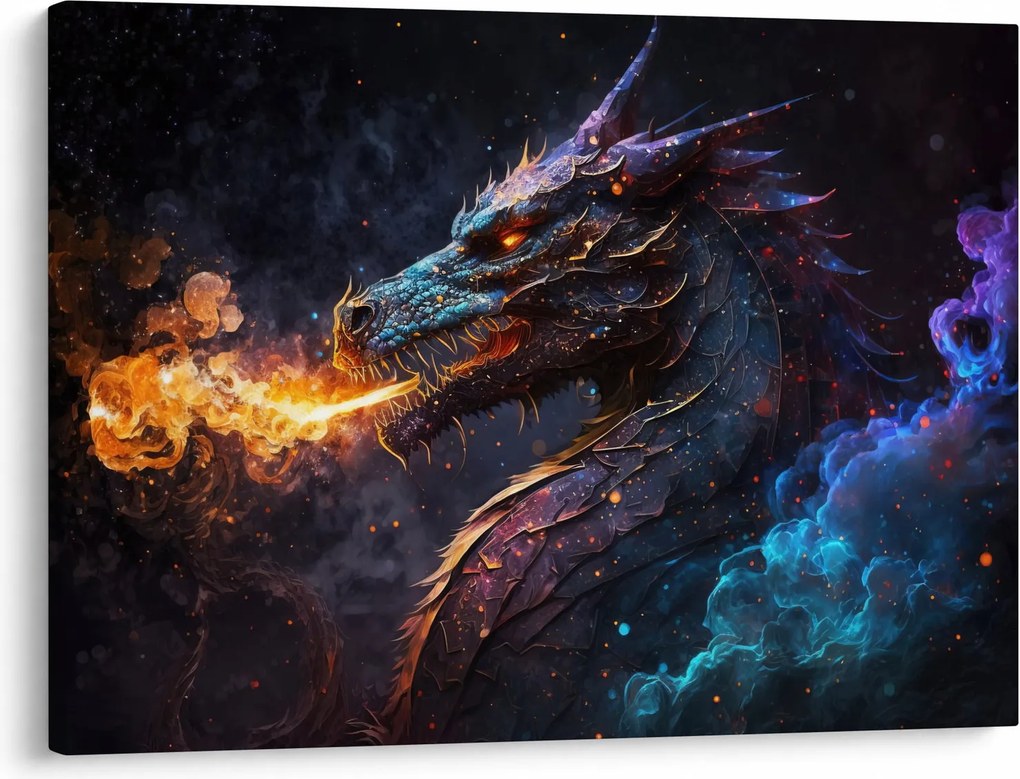 Tablou - Dragon scuipând flăcări (70x50 cm)