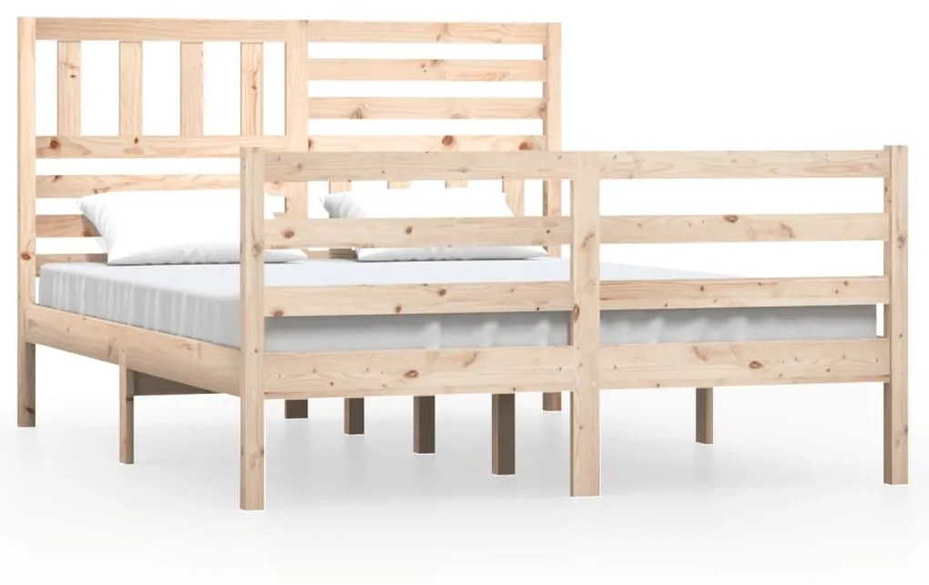 3101088 vidaXL Cadru de pat, 140x200 cm, lemn masiv