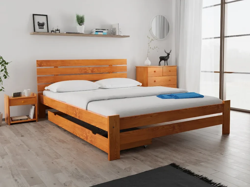 Pat inalt Paris, arin 120 x 200 cm Saltele: Cu saltele Deluxe 10 cm, Somiera pat: Cu lamele drepte