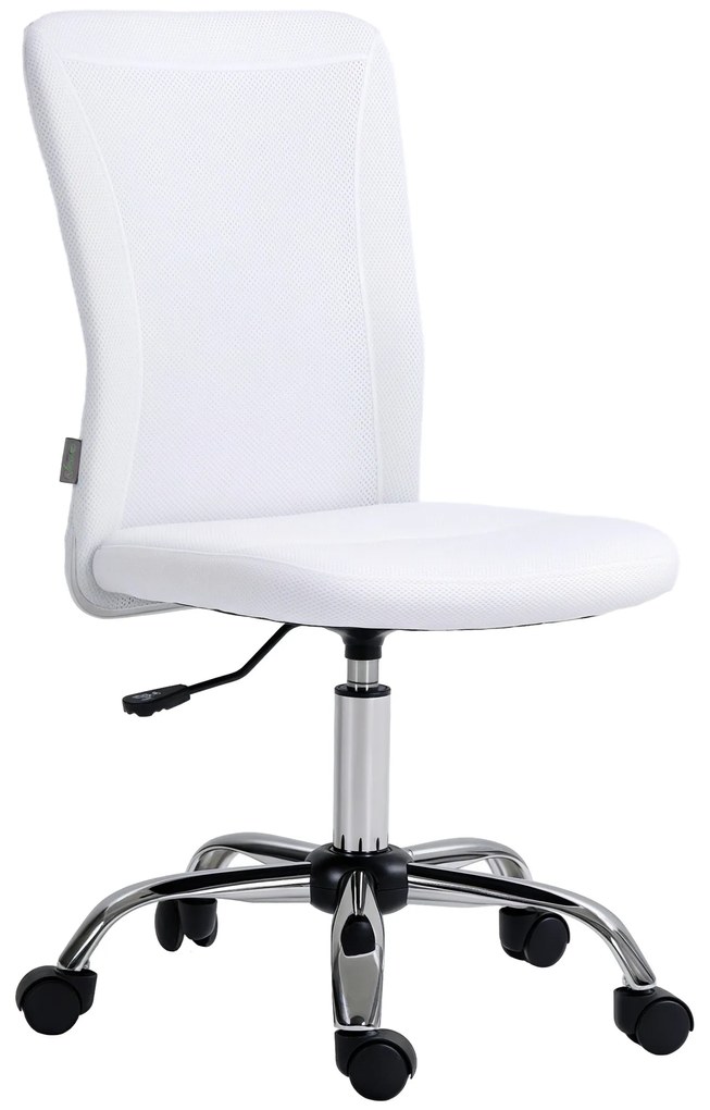Vinsetto Scaun de birou ergonomic înălțime reglabilă picior cromat pivotant 360° îmbrăcăminte plasă albă | Aosom Romania