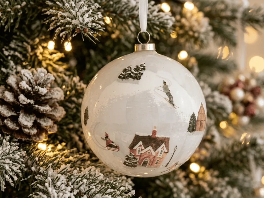 Decoratiune de Craciun WINTERLY 8 cm, alba