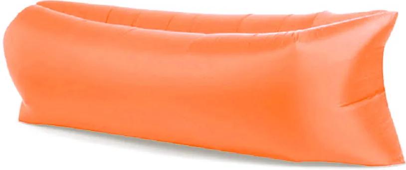 Saltea Gonflabila tip Sezlong Lazy Bag XXL, pentru Plaja sau Piscina, Umflare fara Pompa, cu Geanta Depozitare, culoare Orange