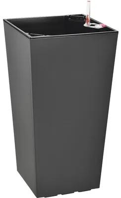 Ghiveci Lafiora Elise cu sistem de irigare, 20x20 cm, antracit mat