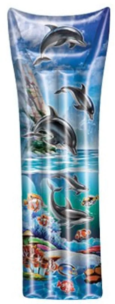 Sezlong gonflabil DOLPHIN 183x68 cm albastru