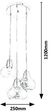 Lustra moderna cu 3 pendule Jezabel 7977 RX