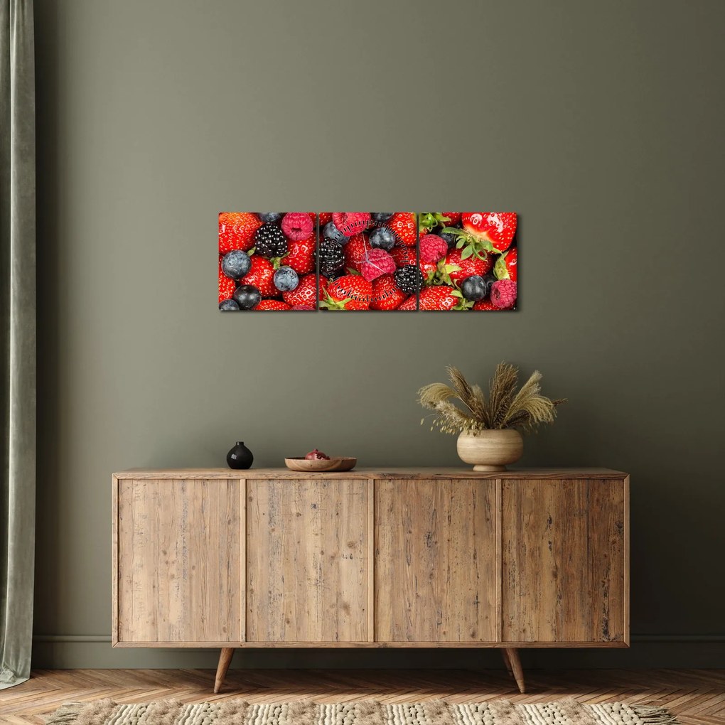 Tablou - Încărcătură de fructe (cu ceas) (90x30 cm)