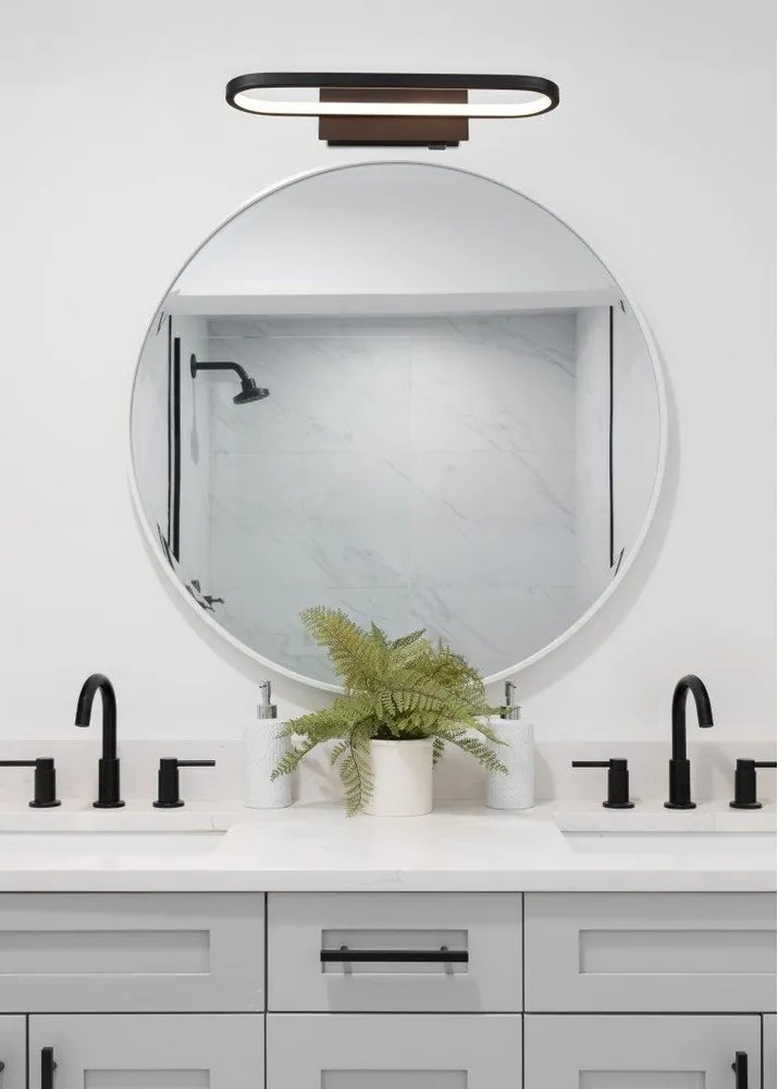 Aplică de perete negru-mat LED (lungime 40 cm) Gianni – Trio